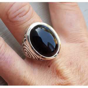 Silver ring set with Onyx (men ring) 20.5 or 21.5