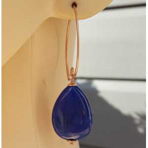 Earrings with smooth blue Jade 