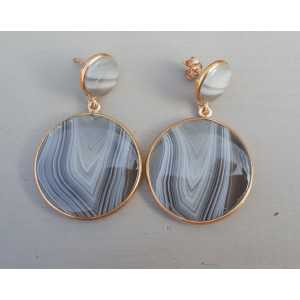 Rosé plated earrings with Botswana Agate