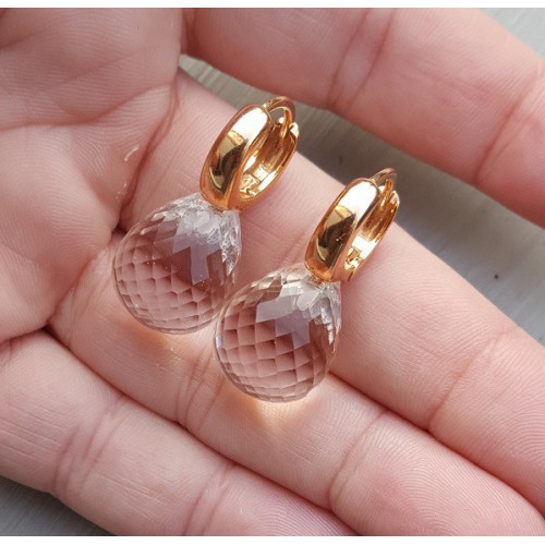 Creolen met Honey Topaas briolet