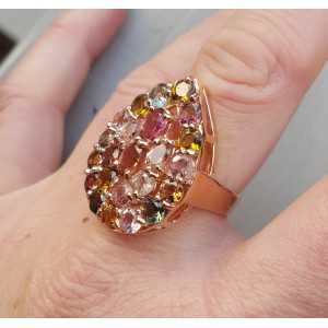 Rosé vergulde ring gezet met Toermalijn 19 mm
