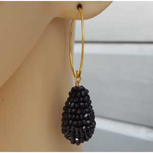 Earrings with drop black Onyx stones