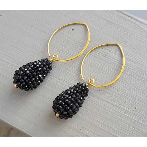 Earrings with drop black Onyx stones