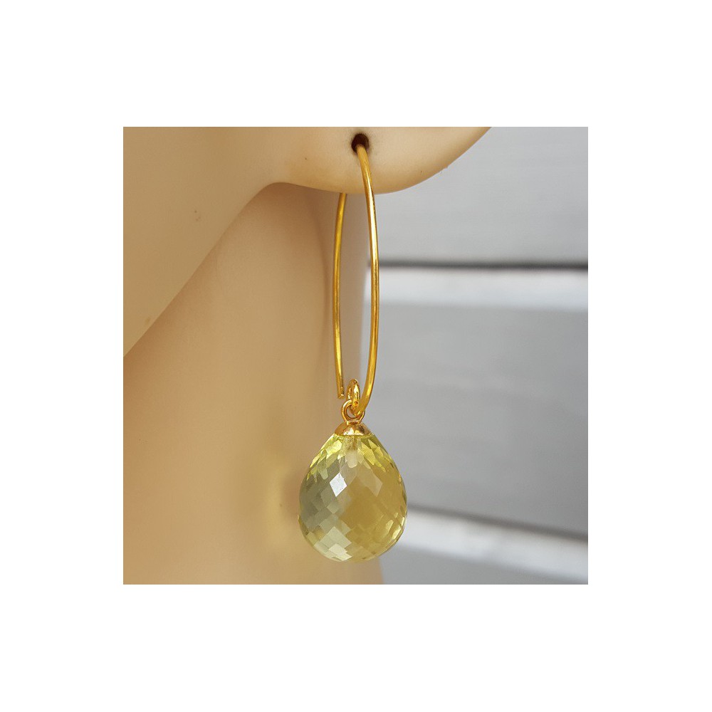 Earrings with Lemon Topaz drop