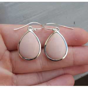 Silber-Ohrringe mit oval rosa Opal