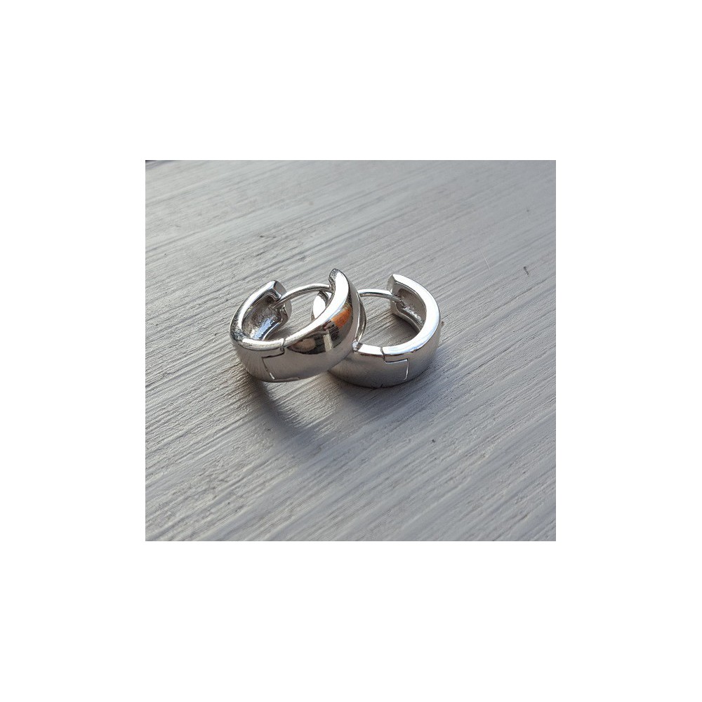 Zilveren klap creolen