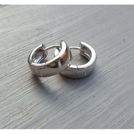 Zilveren klap creolen