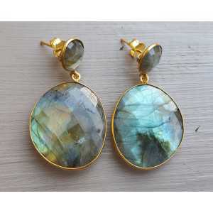 Gold plated earrings Labradorite