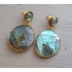 Gold plated earrings Labradorite