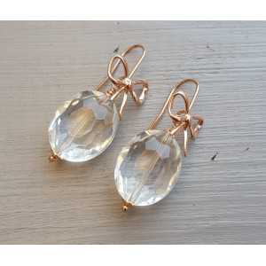 Earrings with oval facet Crystal