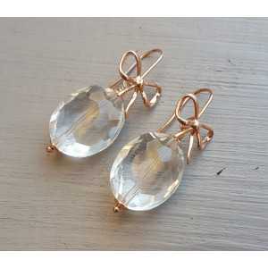 Earrings with oval facet Crystal
