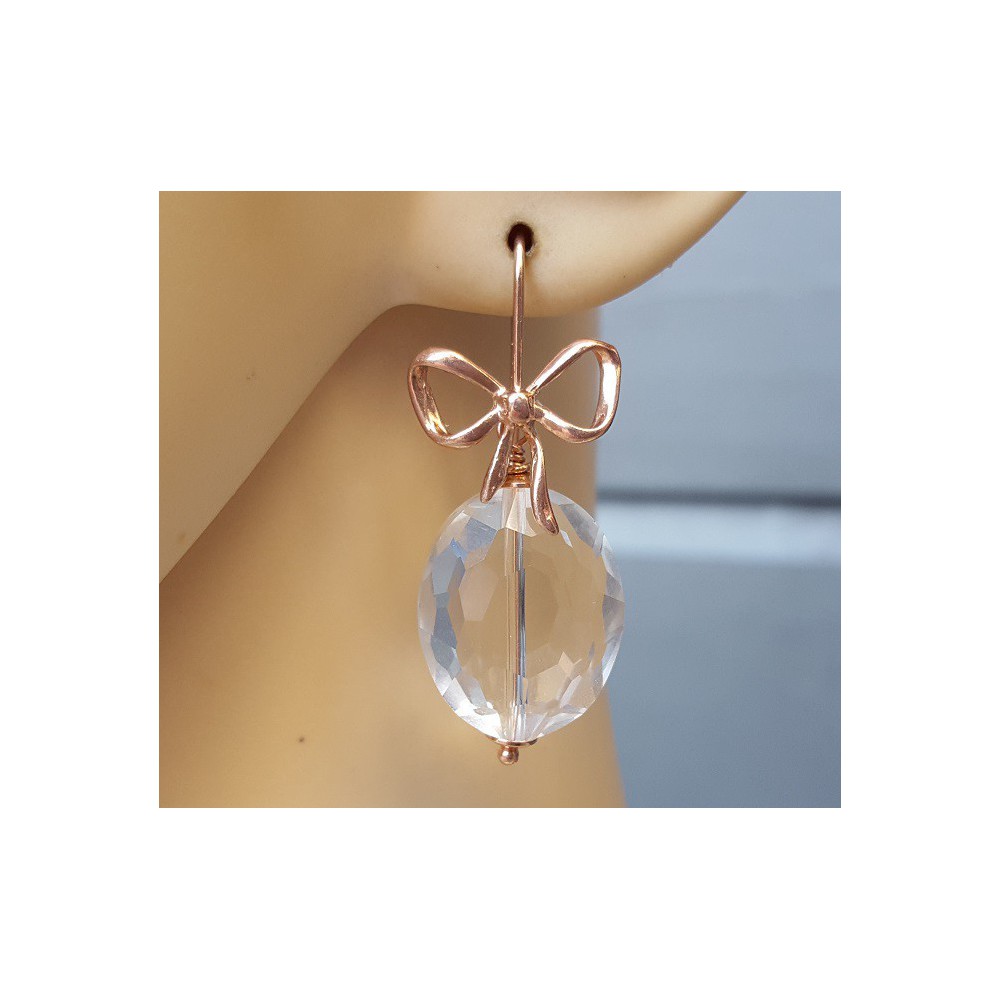 Earrings with oval facet Crystal