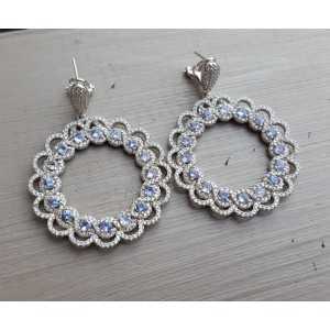 Silver earrings set with Cz and Tanzaniet