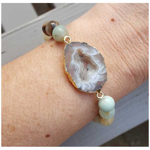Bracelet with Geode Agate and Amazonite