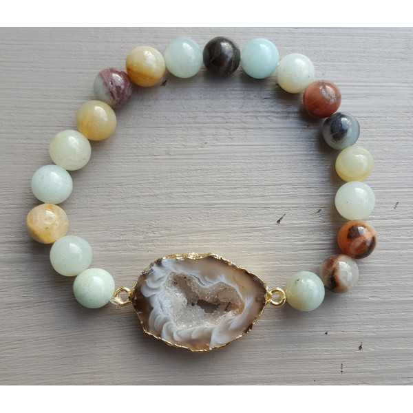 Bracelet with Geode Agate and Amazonite