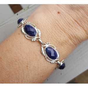 Silver bracelet with oval faceted Sapphires in any setting Silver bracelet with oval faceted Sapphires in any setting