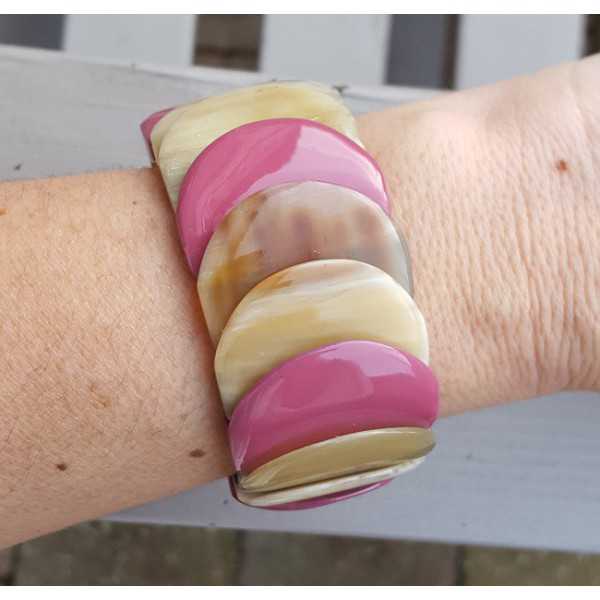 Armband aus Büffelhorn lila Lack