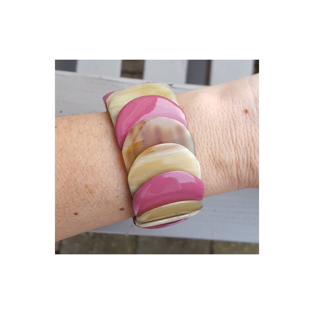Armband van Buffelhoorn paars gelakt