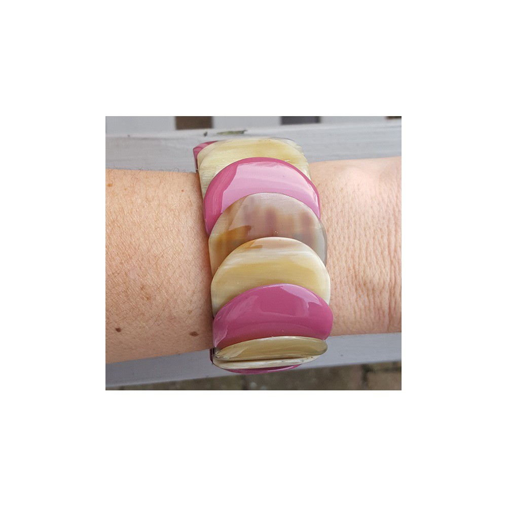 Armband van Buffelhoorn paars gelakt