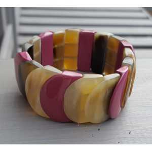 Bracelet made of buffalo horn purple lacquer