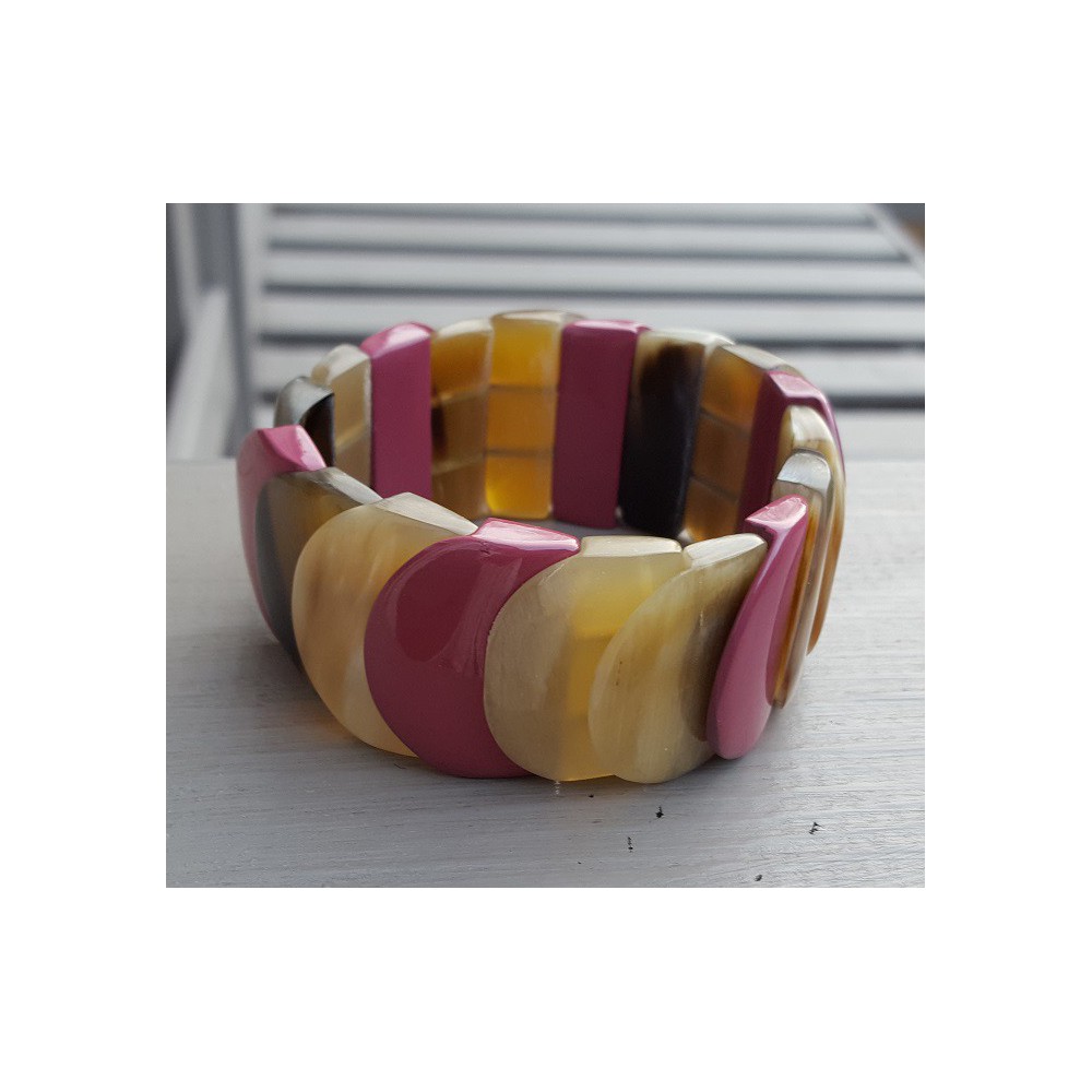 Armband van Buffelhoorn paars gelakt