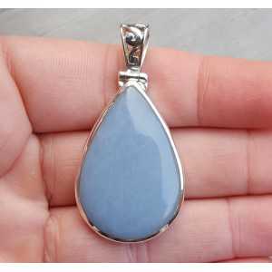 Silver pendant with drop-shaped cabochon Angeliet