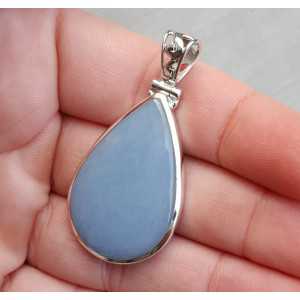 Silver pendant with drop-shaped cabochon Angeliet
