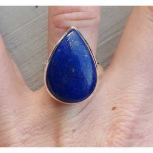 Silver ring with oval Lapis Lazuli size 17.3