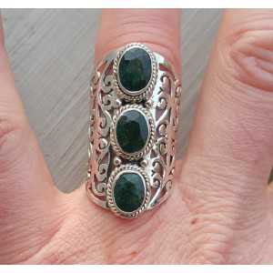 Silber ring set mit Emerald-17.5