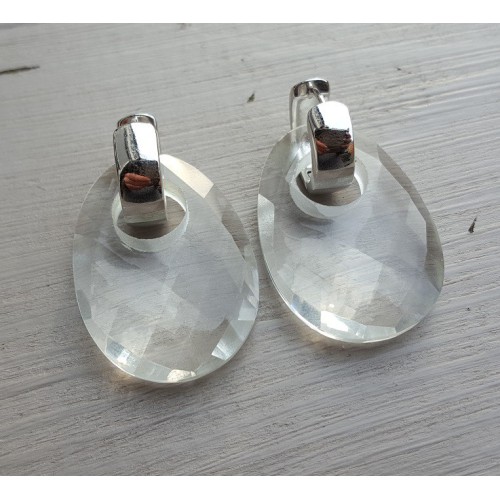 Creolen met ovale Kristal hanger