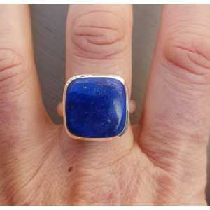 Zilveren ring gezet met vierkante Lapis Lazuli 19.7 mm