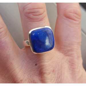 Silver ring set with square Lapis Lazuli 19.7 mm