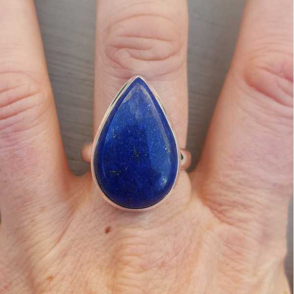 Silber ring mit ovalen Lapis-Lazuli-19.7 mm