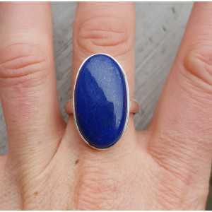 Zilveren ring gezet met ovale Lapis Lazuli 19.7 mm