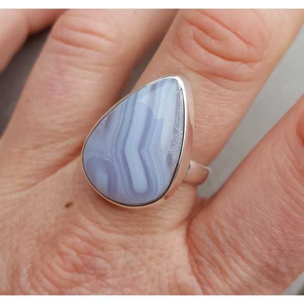 Silber ring mit blauen Spitze-Achat-19