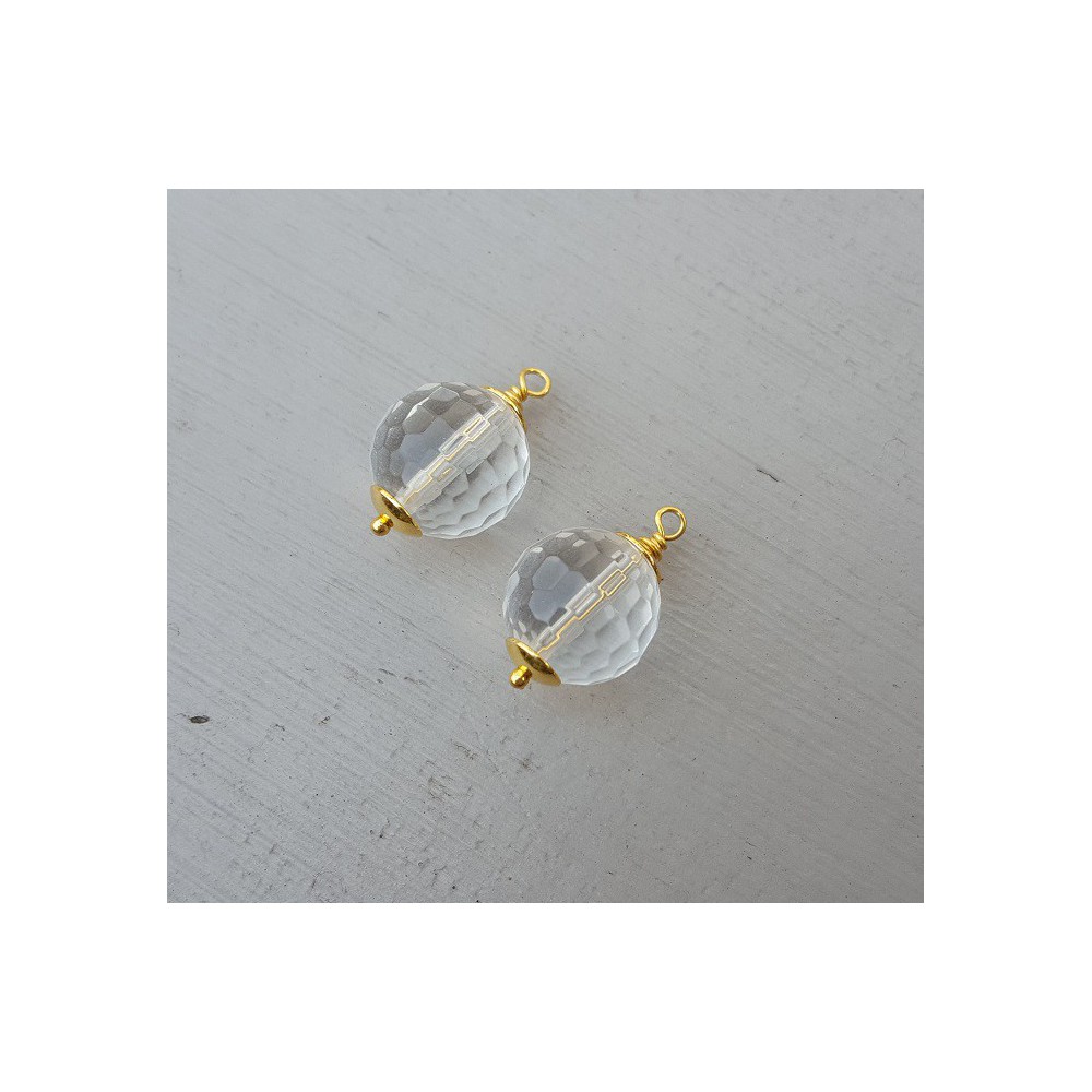 Goud vergulde losse hanger set met Bergkristal