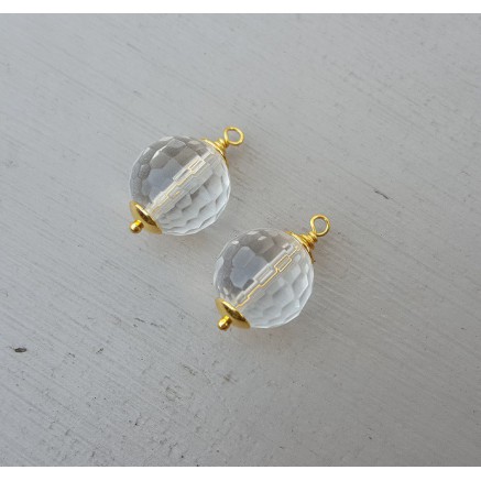 Goud vergulde losse hanger set met Bergkristal