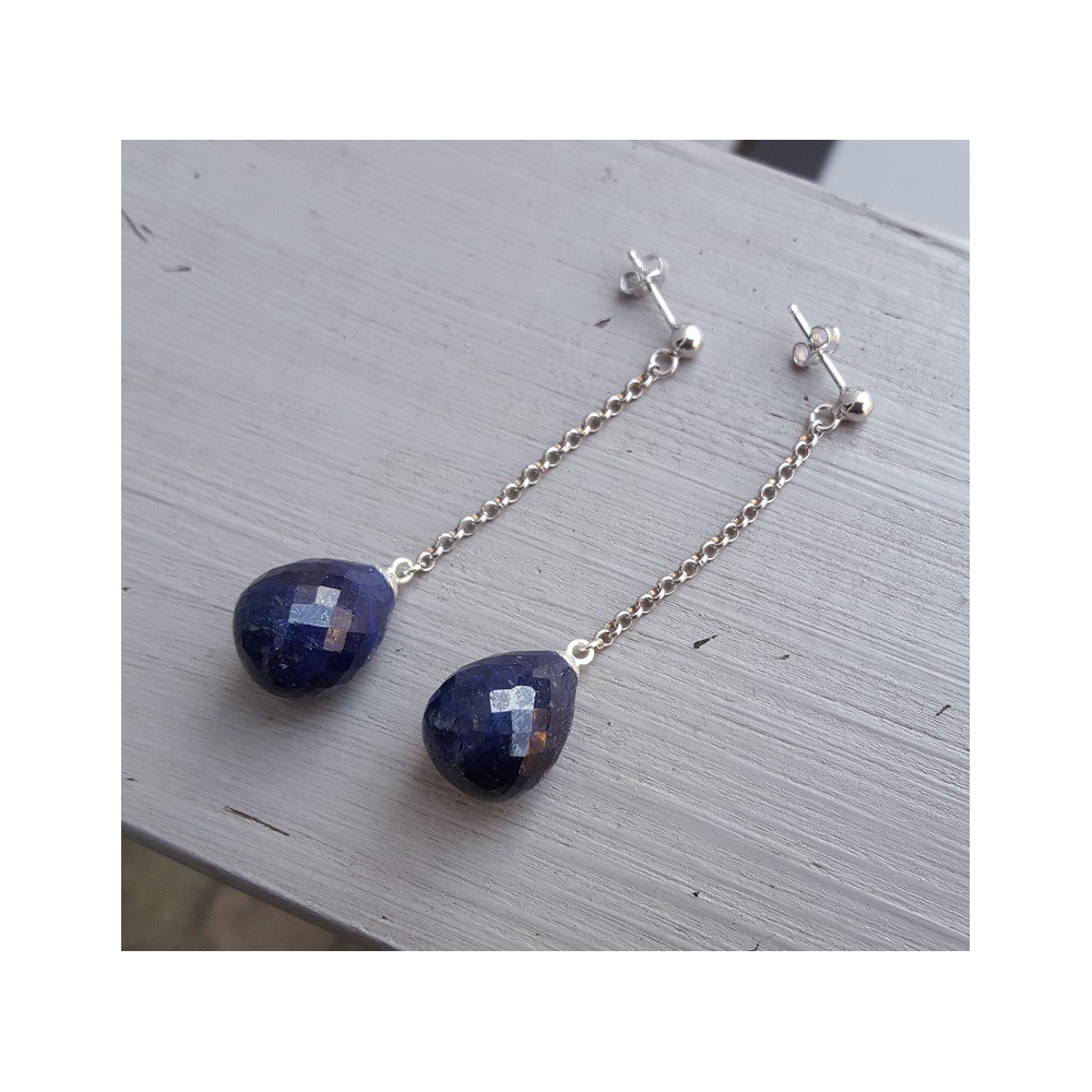 Earrings with Sapphire briolet