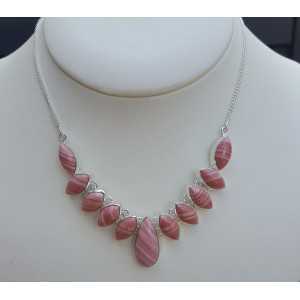 Silber Halskette mit rosa Opal