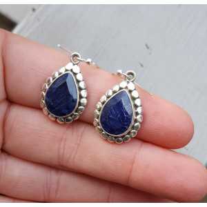 Silver gemstone earrings with Sapphires in any setting