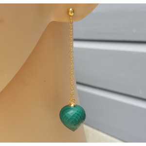 Long earrings with Malachite briolet
