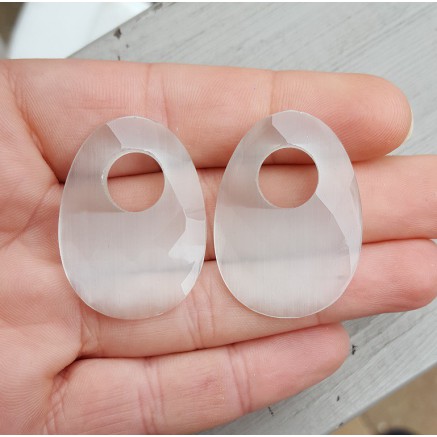Creool hanger set met ovale witte Kattenoog