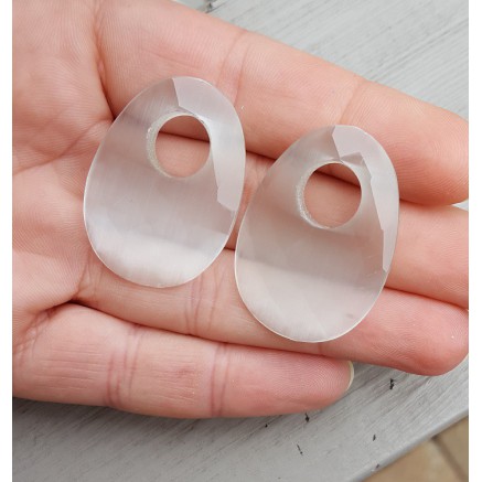 Creool hanger set met ovale witte Kattenoog