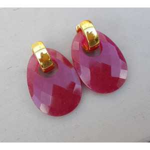 Creoles with oval Ruby pendant 