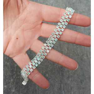 Silber-Armband-set mit drei Reihen von Apatit