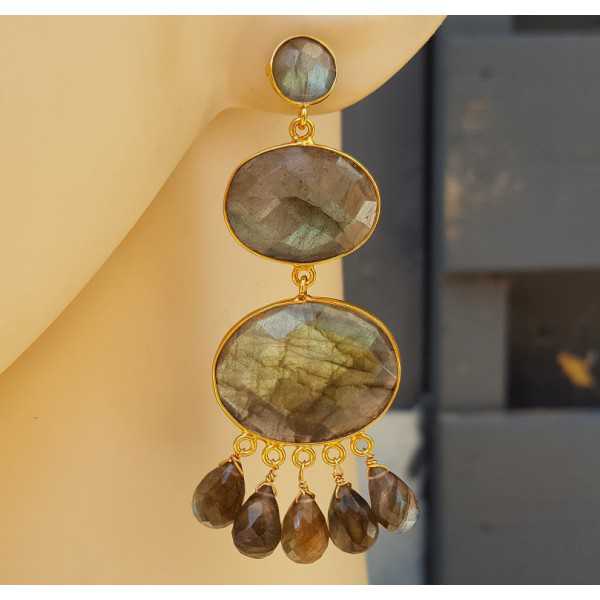Gold plated earrings with Labradorite