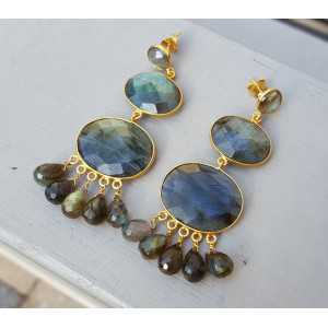 Gold plated earrings with Labradorite