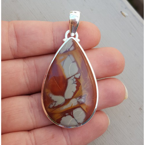 Zilveren hanger druppelvormige Noreena Jaspis