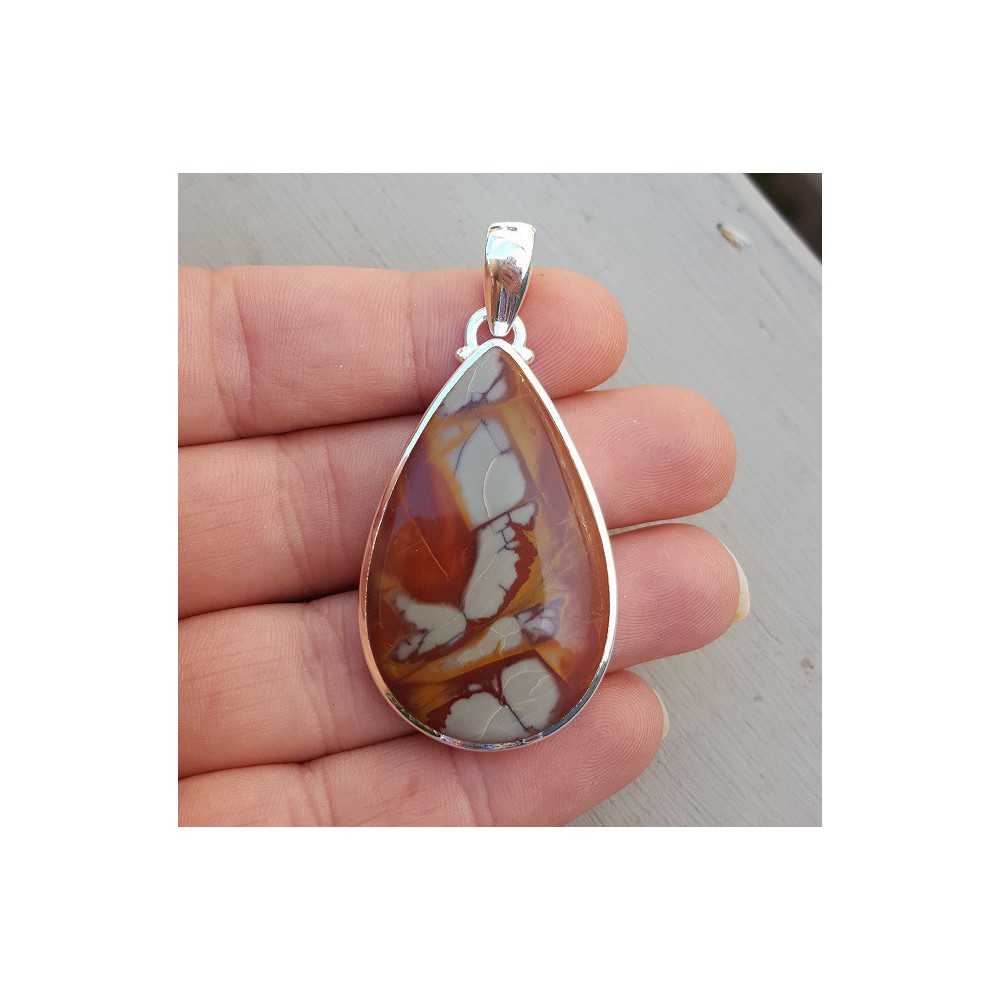 Silver pendant oval Noreena Jasper