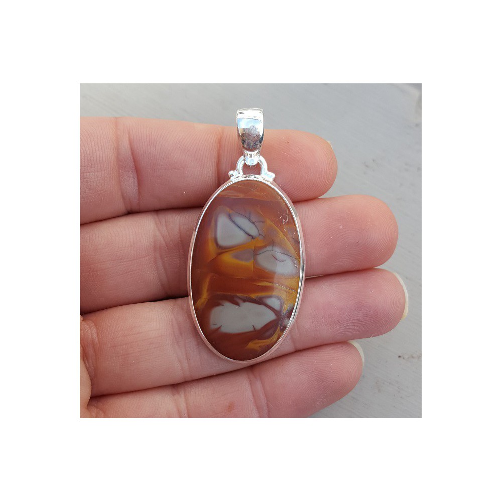 Silver pendant with oval cabochon Noreena Jasper